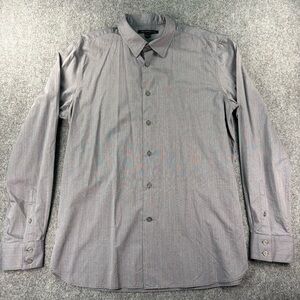 JOHN VARVATOS STAR U.S.A. LONG SLEEVE PINSTRIPED GREY SHIRT SIZE L